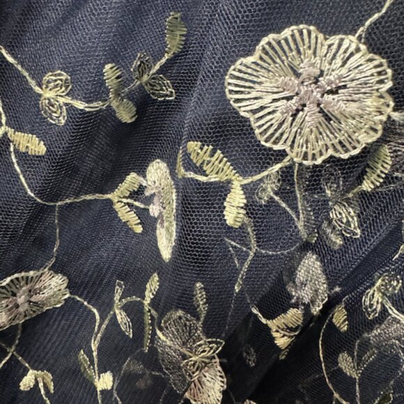 Lulu's Whimsical Allure Navy Mesh Embroidered One-Shoulder Maxi Dress - Picture 10 of 10